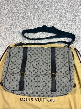 Louis Vuitton Gray Monogram Messenger with Black Straps